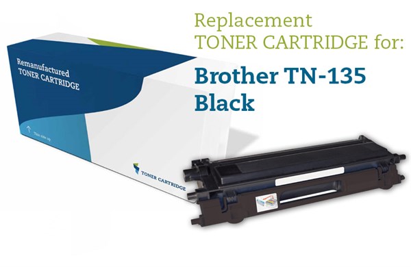 Brother Sort Lasertoner - Brother 135Bk - 5.000 Sider. Genfyldt Brother Miljø-Lasertoner